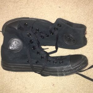 Converse all black high tops women’s 9